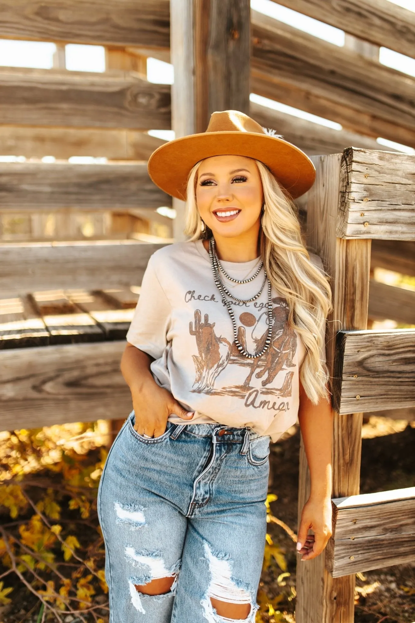 Check Your Ego Amigo Graphic Tee - Tan sold by Buddy Love