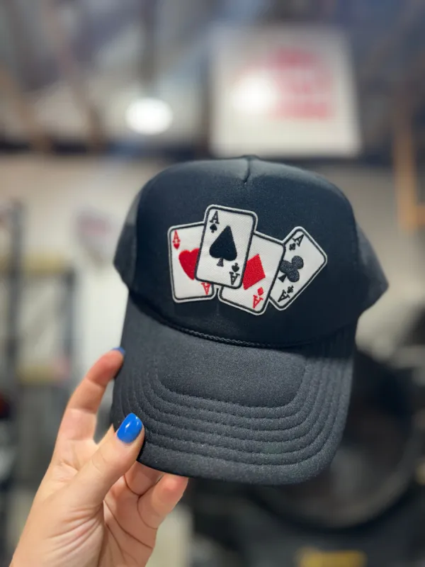 Lucky Aces Patch Trucker Hat sold by Buddy Love