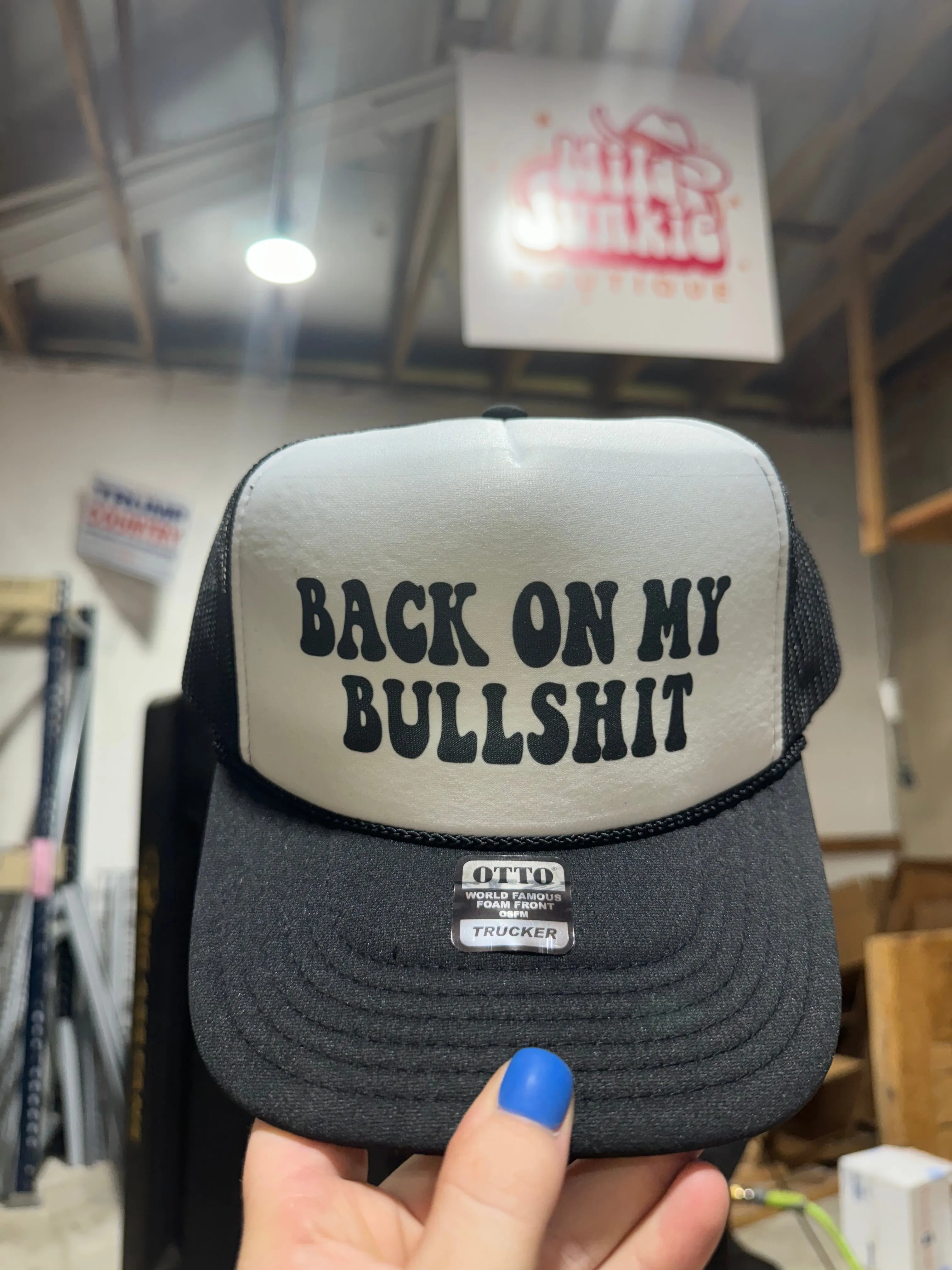 Back On My Bullshit Trucker Hat sold by Buddy Love product image thumbnail 3