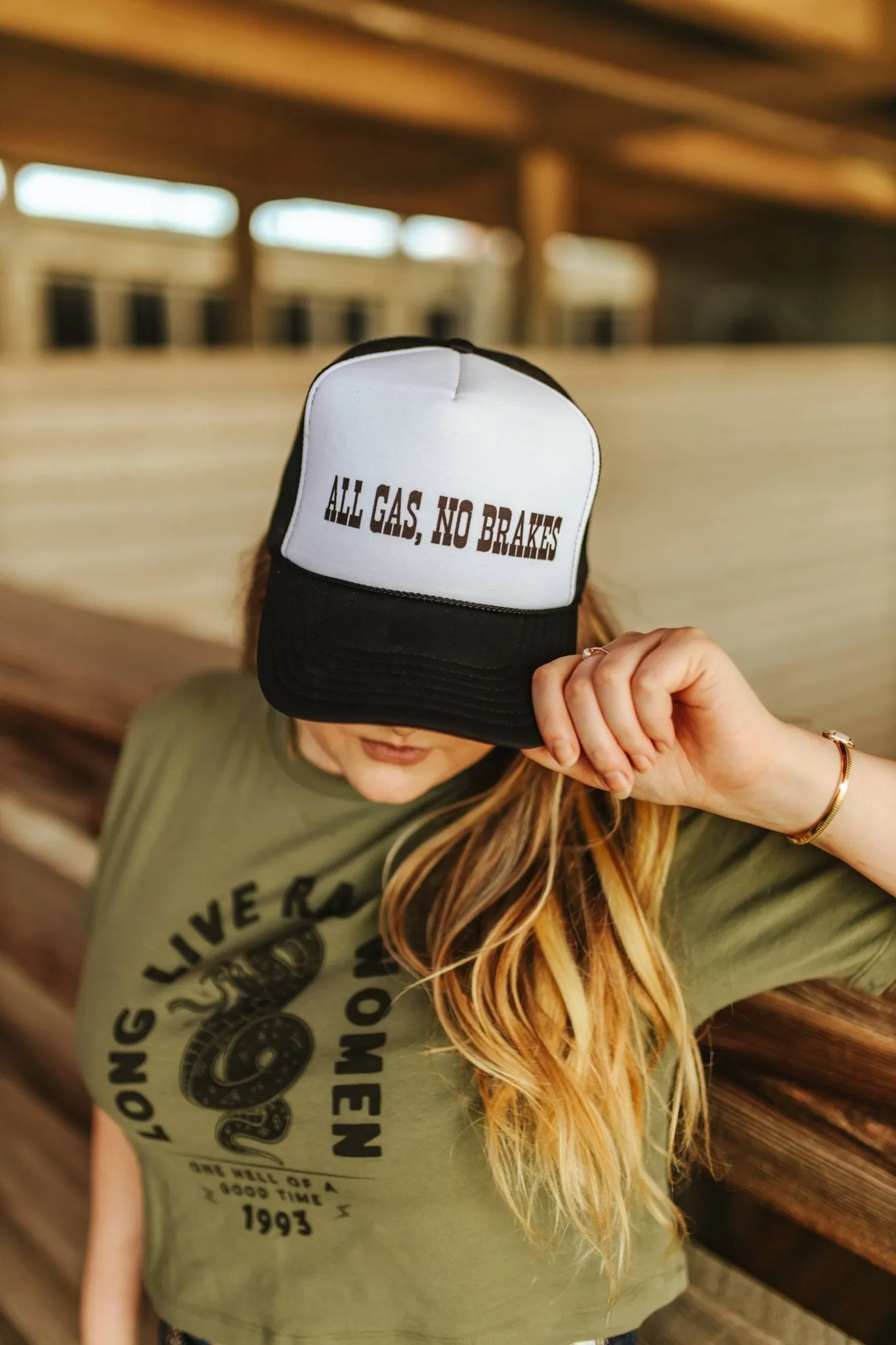 All Gas, No Brakes Trucker Hat sold by Buddy Love product image thumbnail 3