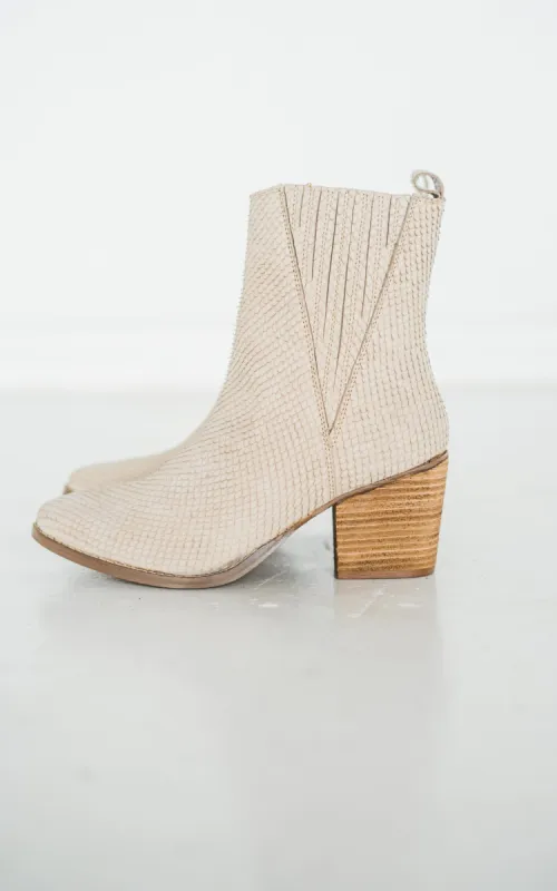 Taris Ankle Boot in Cream sold by Buddy Love