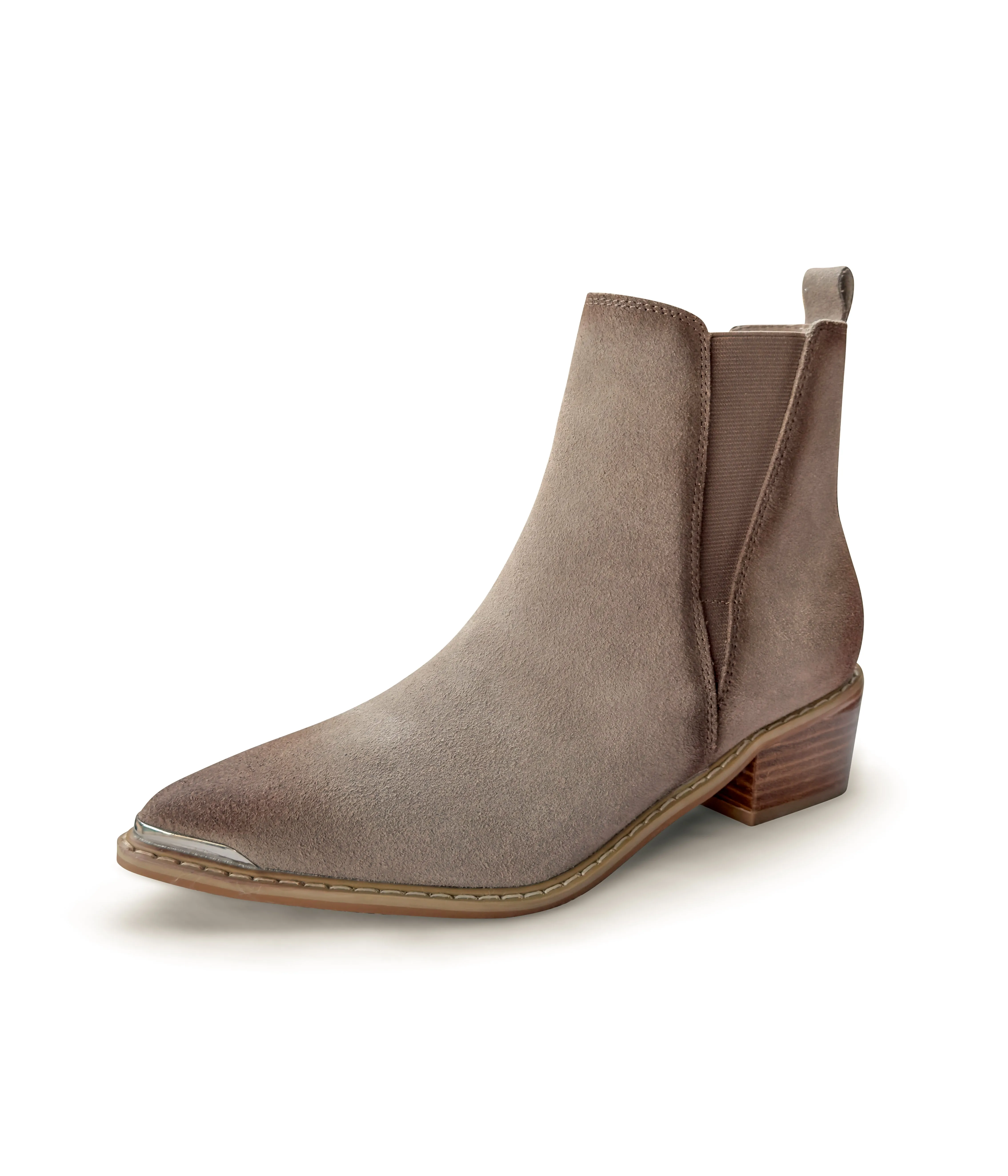 Wylie Suede Ankle Boot in Taupe sold by Buddy Love