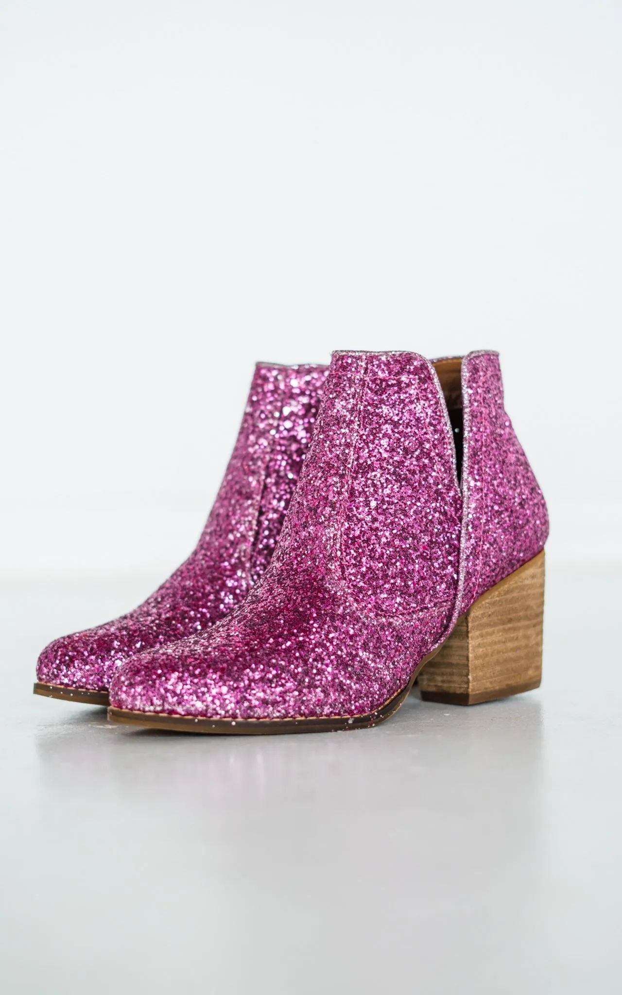 Fiera Glitter Booties in Pink sold by Buddy Love product image thumbnail 3