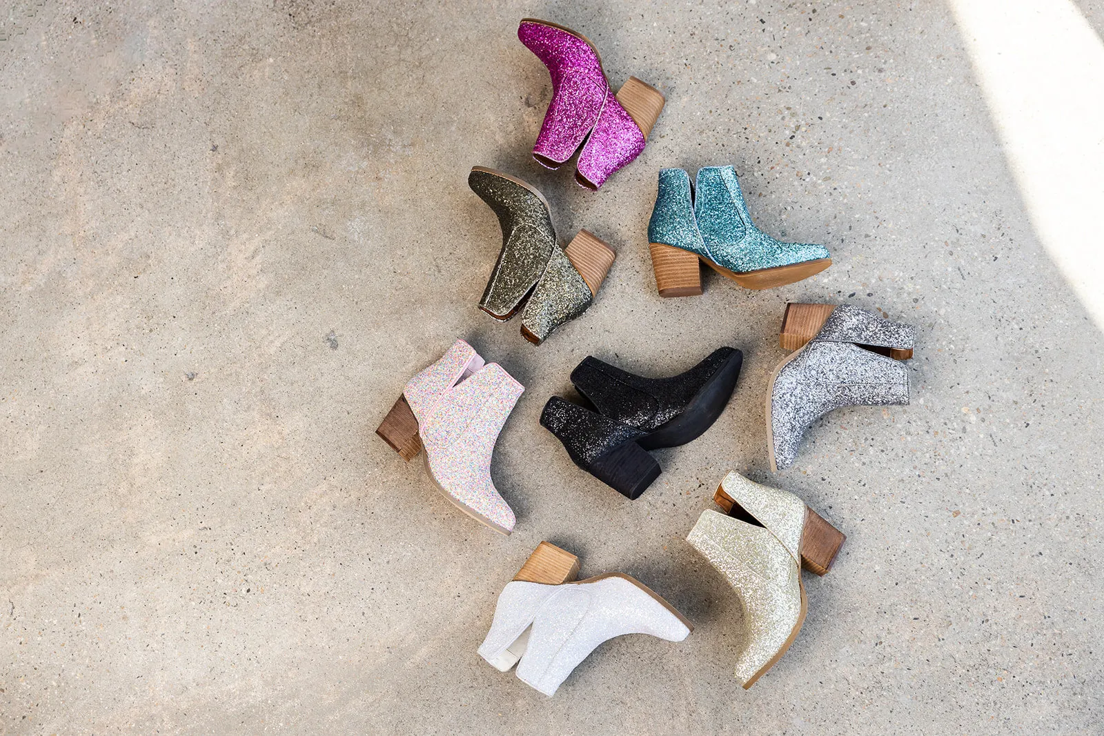 Fiera Glitter Booties in Multi sold by Buddy Love product image thumbnail 5