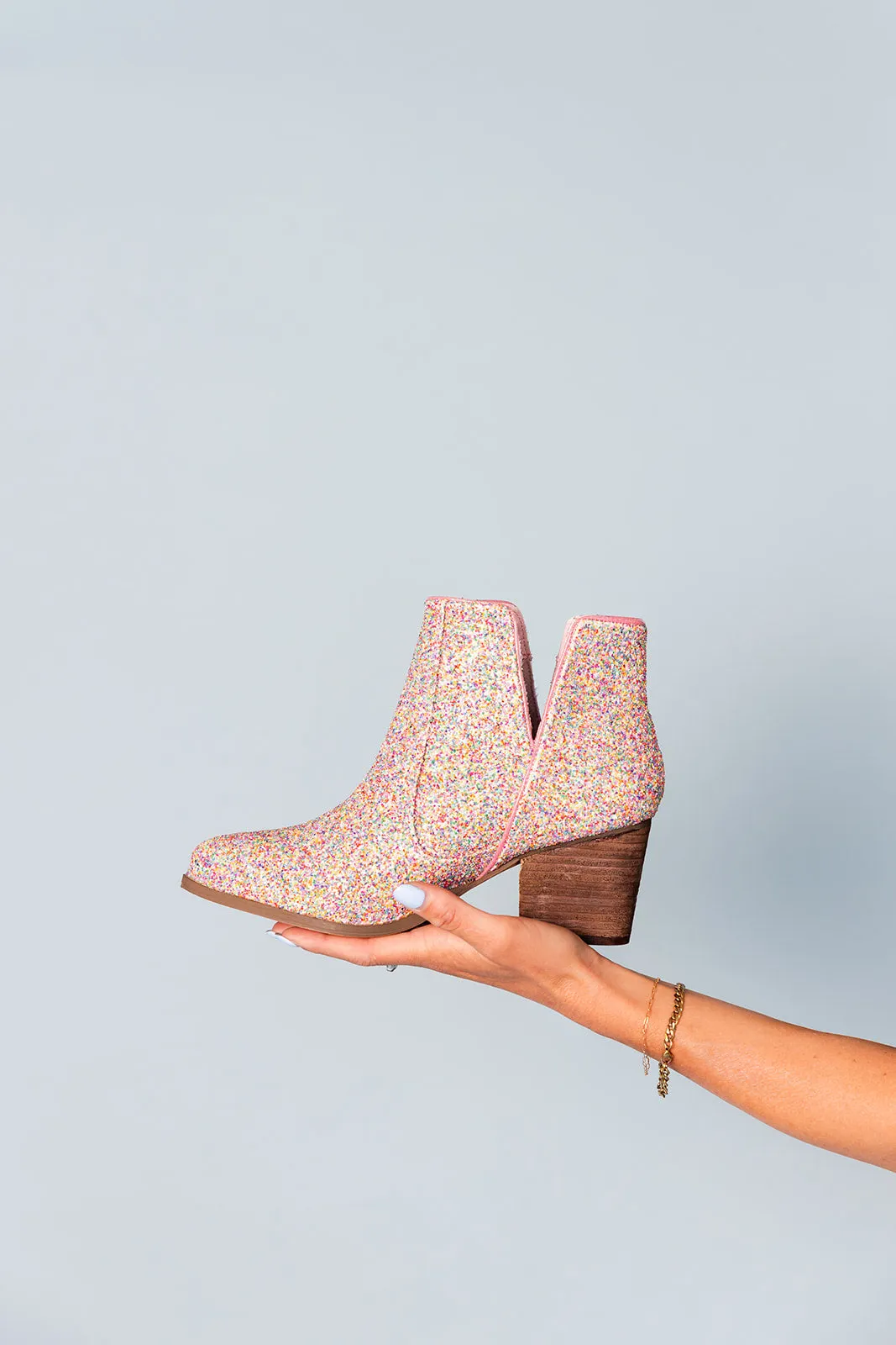 Fiera Glitter Booties in Multi sold by Buddy Love product image thumbnail 3