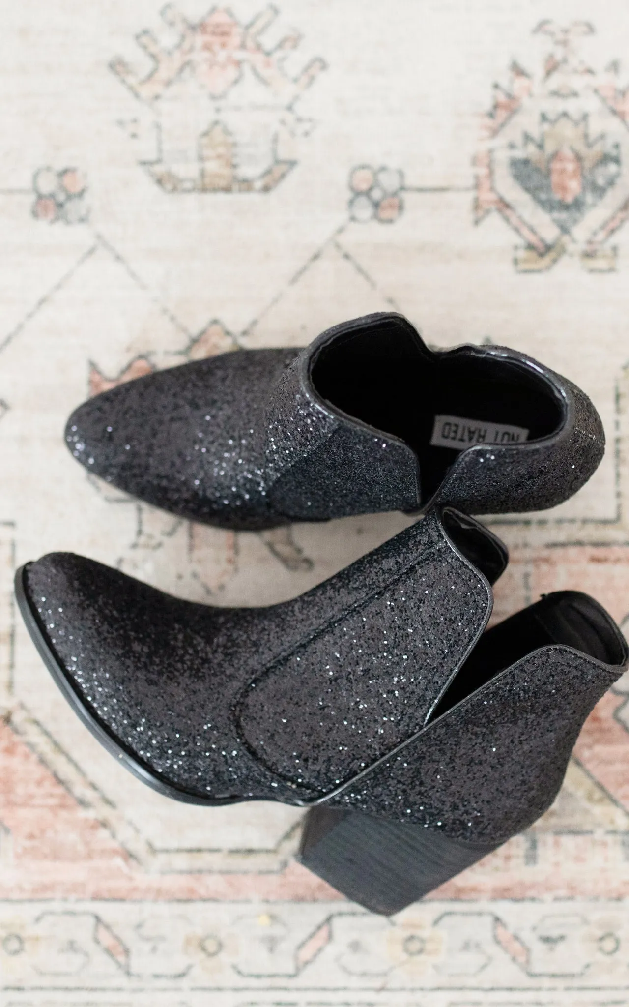 Fiera Glitter Booties in Black sold by Buddy Love product image thumbnail 4