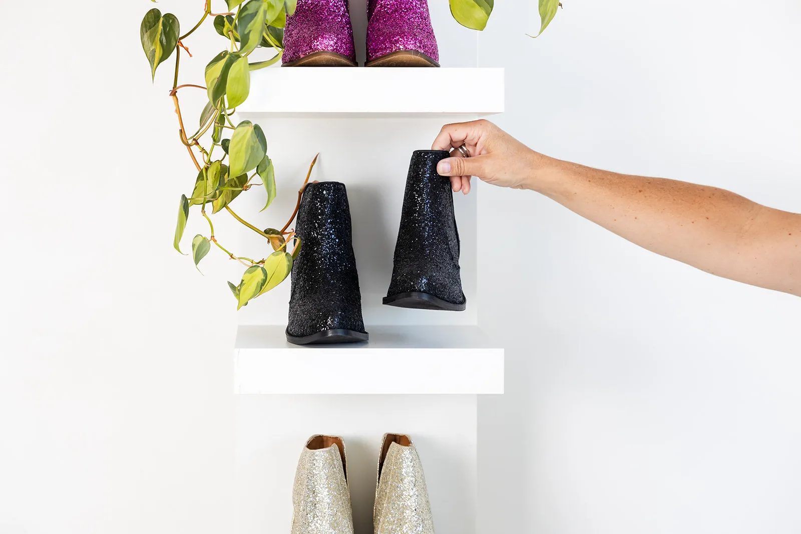 Fiera Glitter Booties in Black sold by Buddy Love product image thumbnail 5