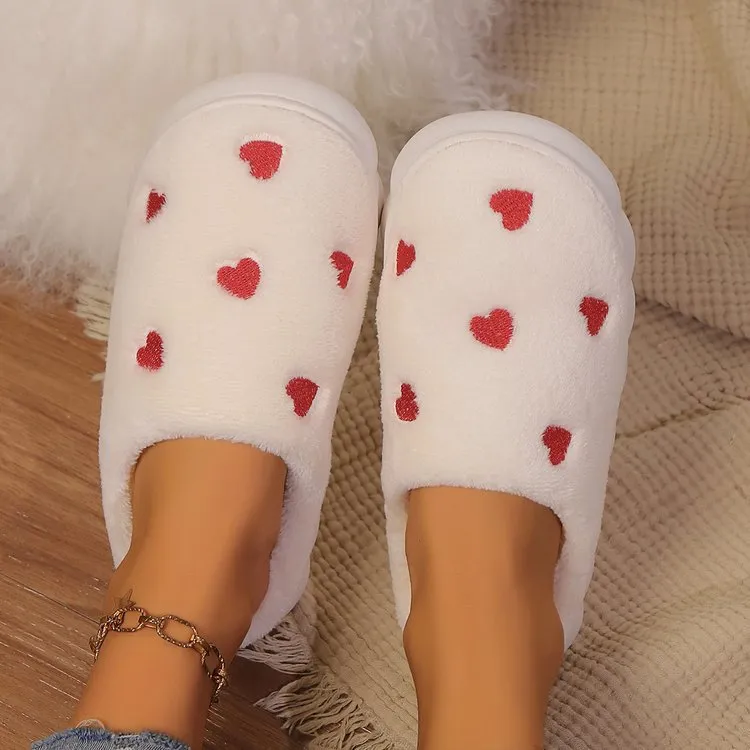 Heart Round Toe Flat Slippers sold by Buddy Love