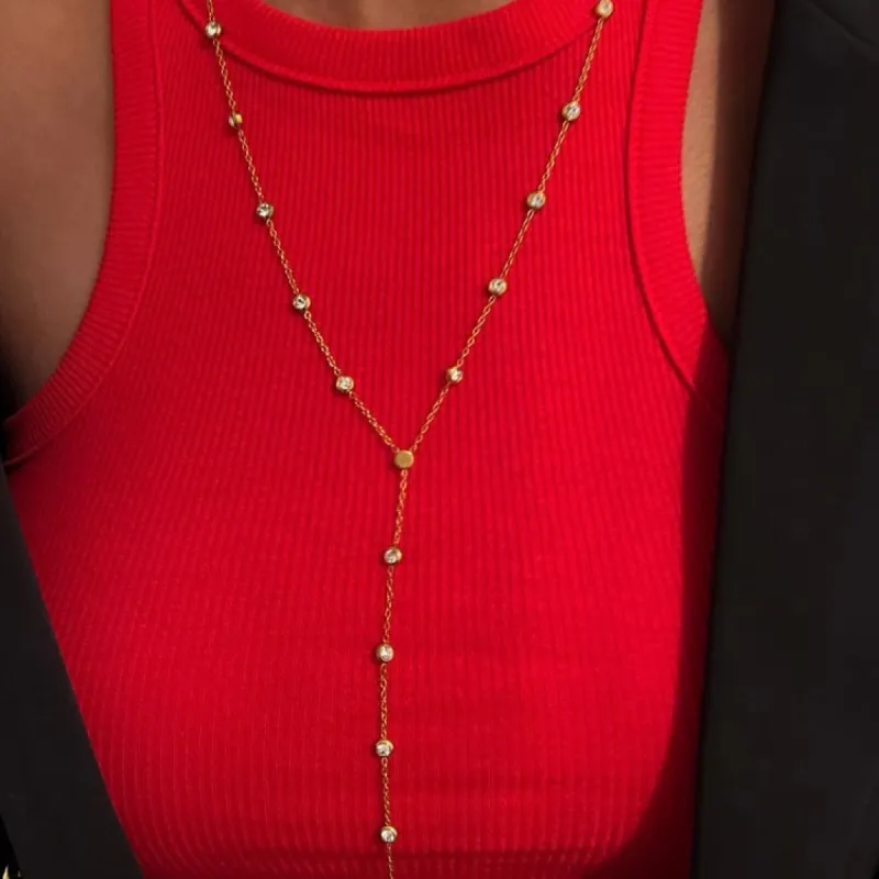 LAYERED Y DIAMOND NECKLACE sold by Buddy Love