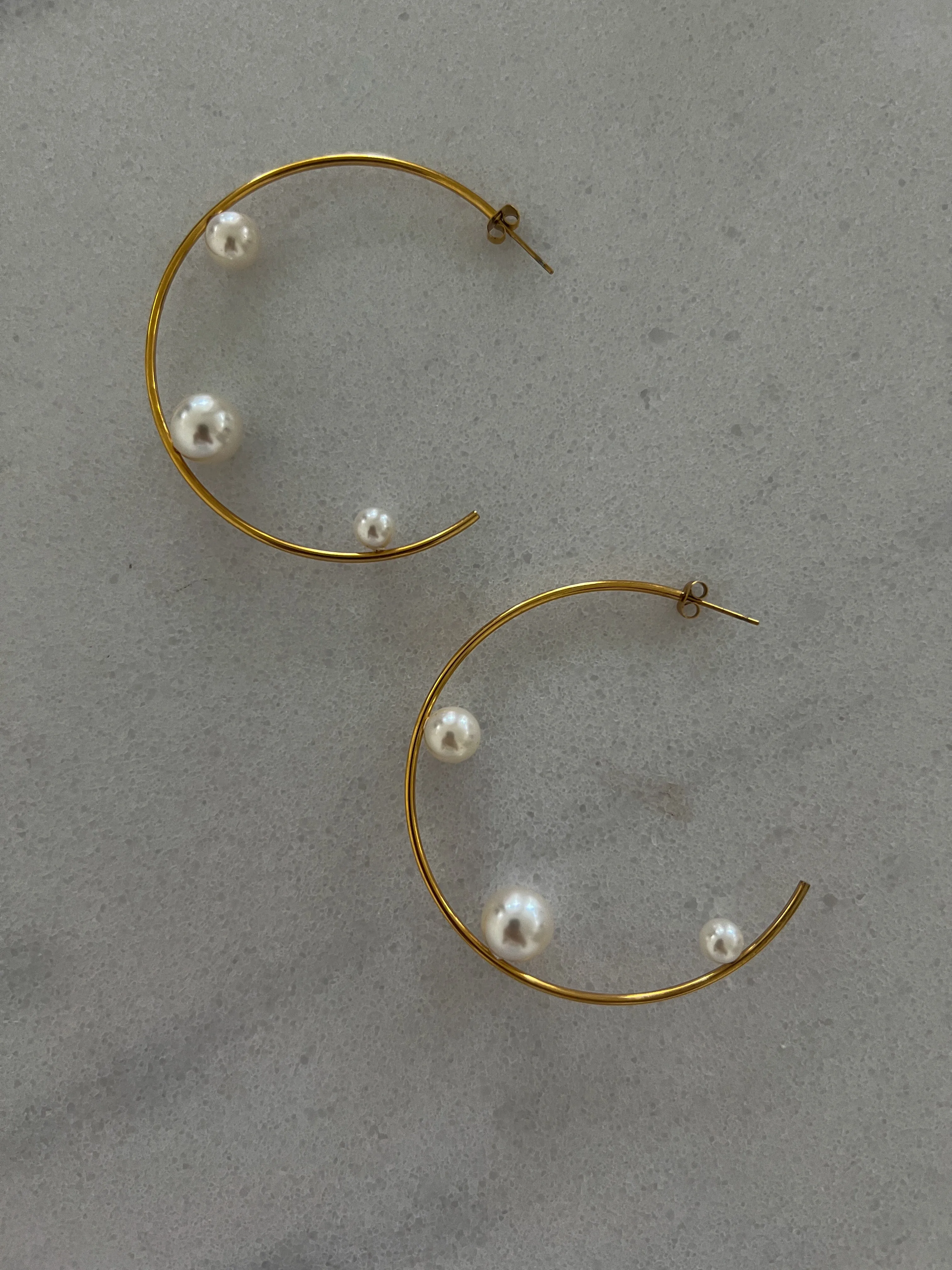 LARGE PEARL HOOPS sold by Buddy Love product image thumbnail 2