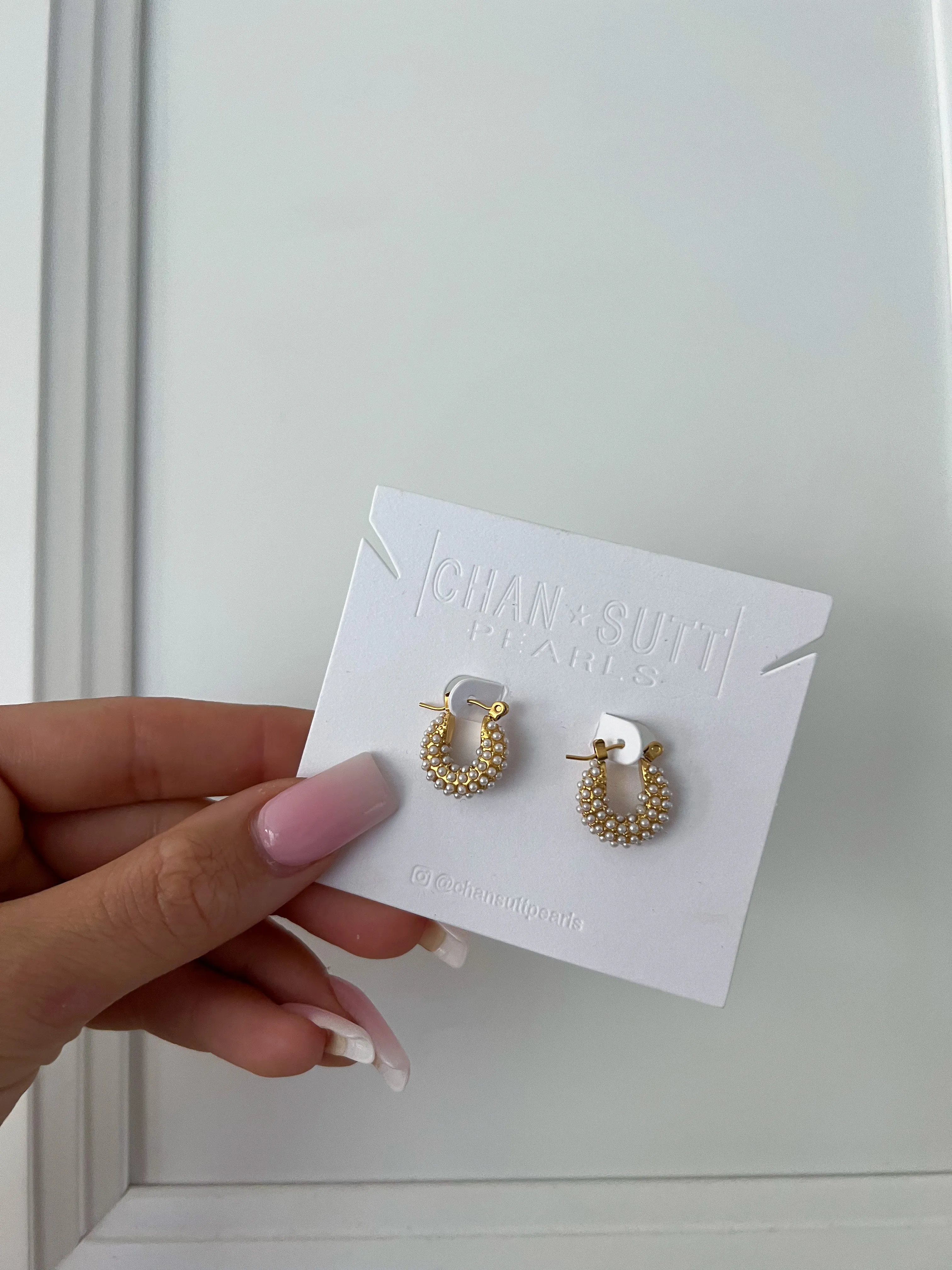 DAINTY PEARL HOOPS sold by Buddy Love product image thumbnail 2