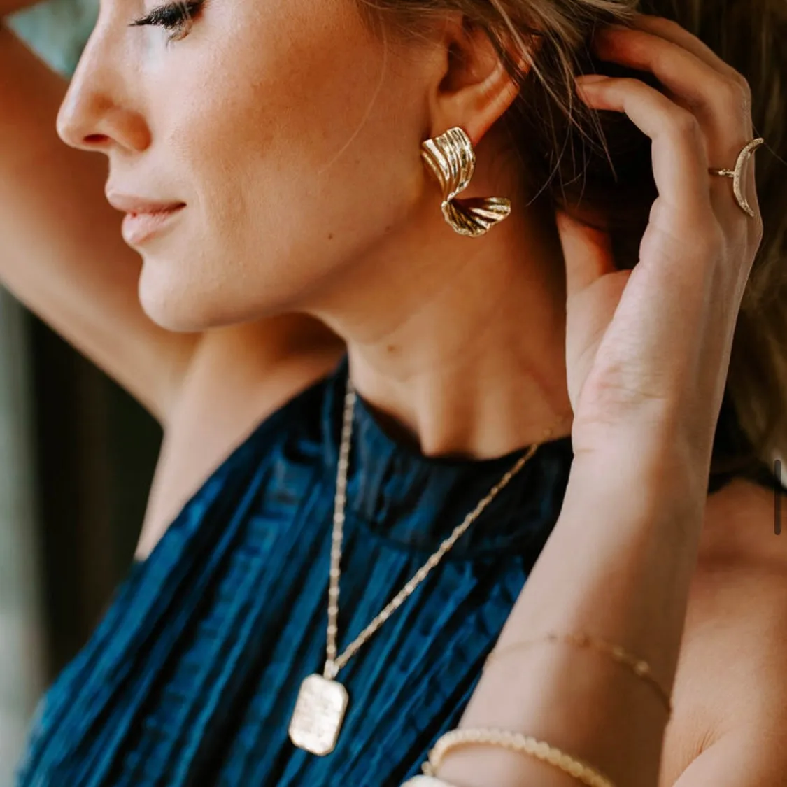 Pinwheel Gold Earring sold by Buddy Love product image thumbnail 2