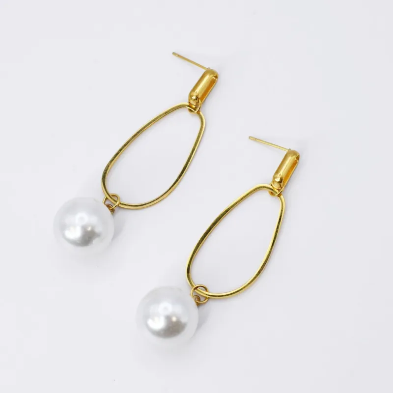Gilded Pearl Drop Earring sold by Buddy Love