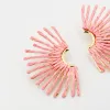 Light Pink Raffia Fan Earring sold by Buddy Love