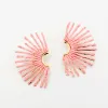 Light Pink Raffia Fan Earring sold by Buddy Love