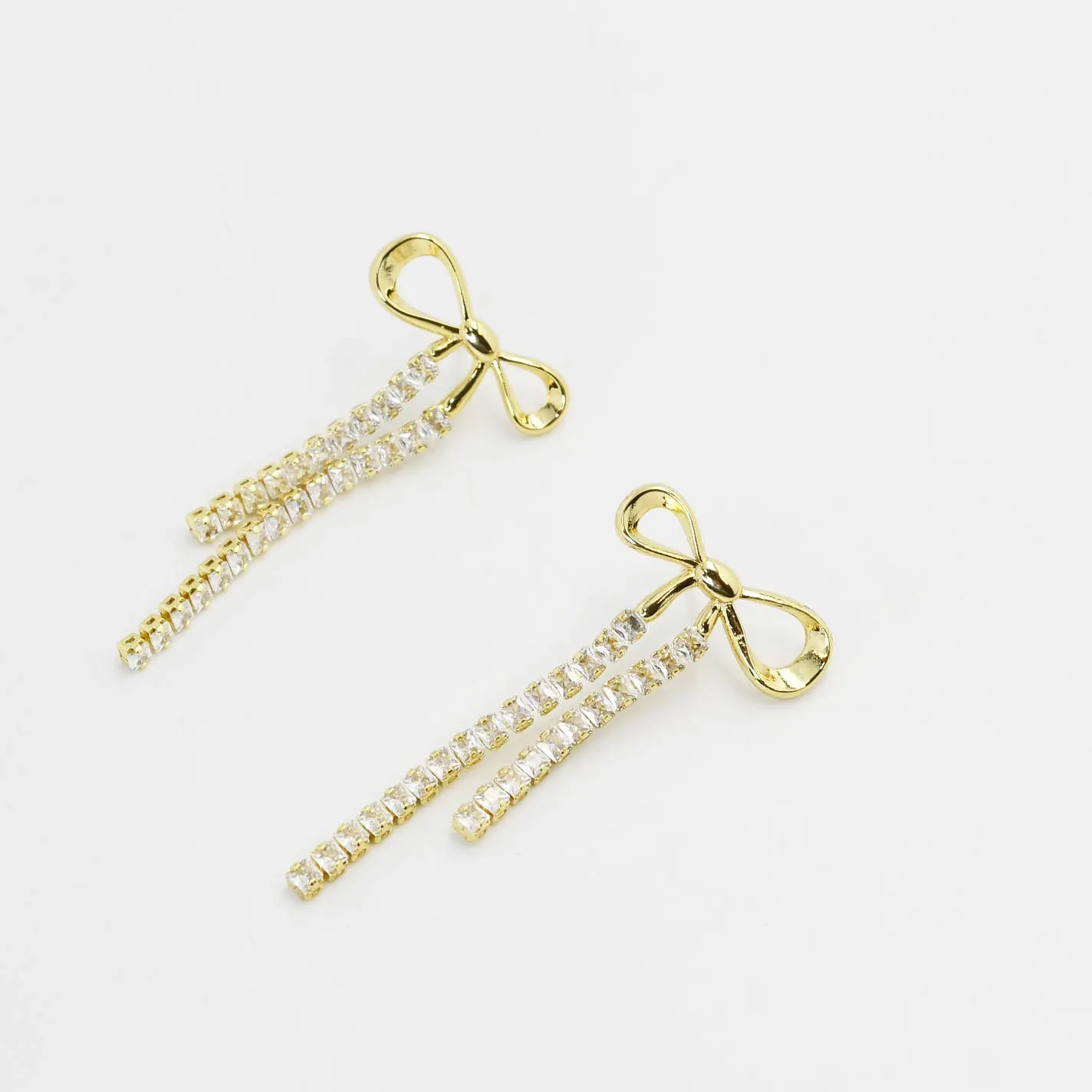 Elegance Bow Gold Earring sold by Buddy Love product image thumbnail 3