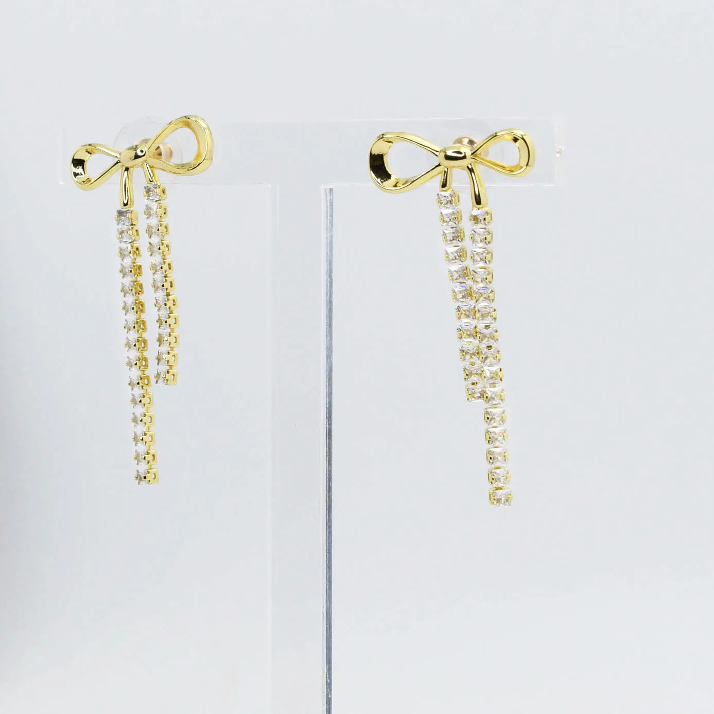 Elegance Bow Gold Earring sold by Buddy Love product image thumbnail 2