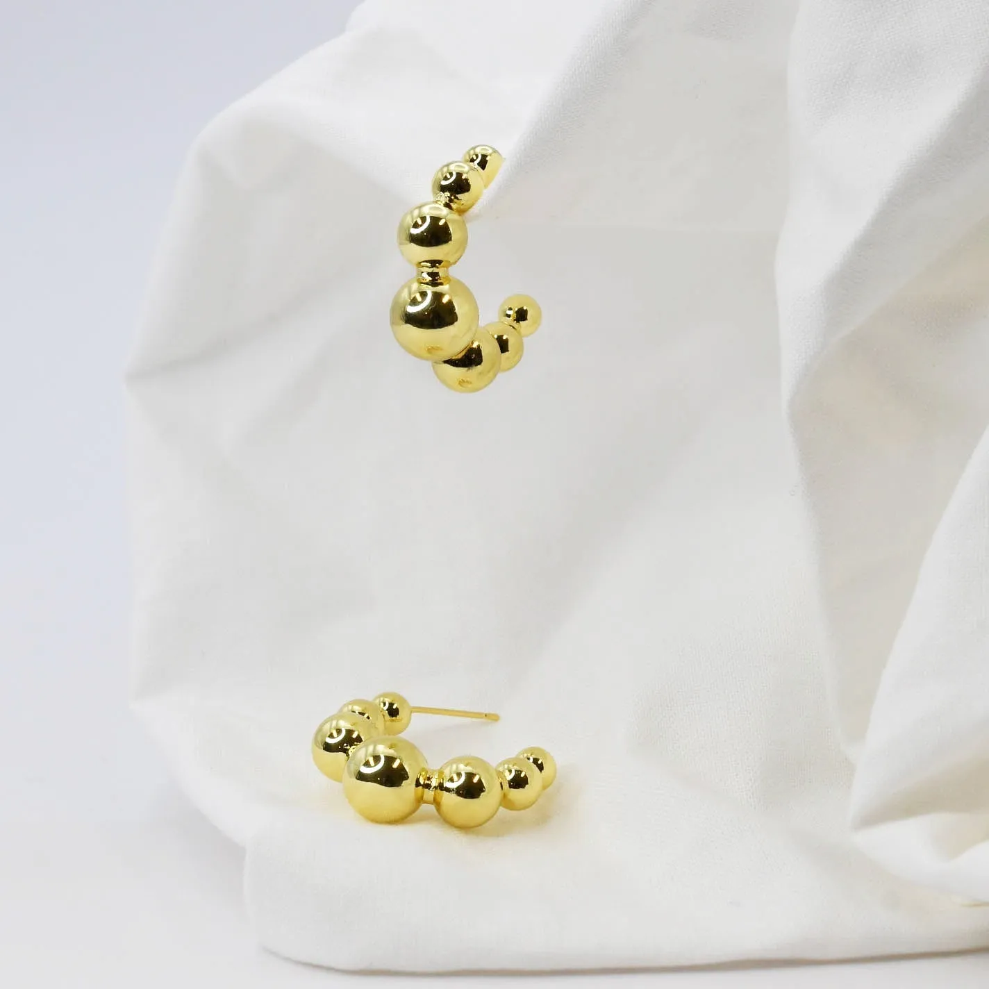 Bubble Hoop Earring Gold sold by Buddy Love product image thumbnail 2