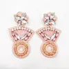 With This Ring Pink Beaded Earrings D19 sold by Buddy Love