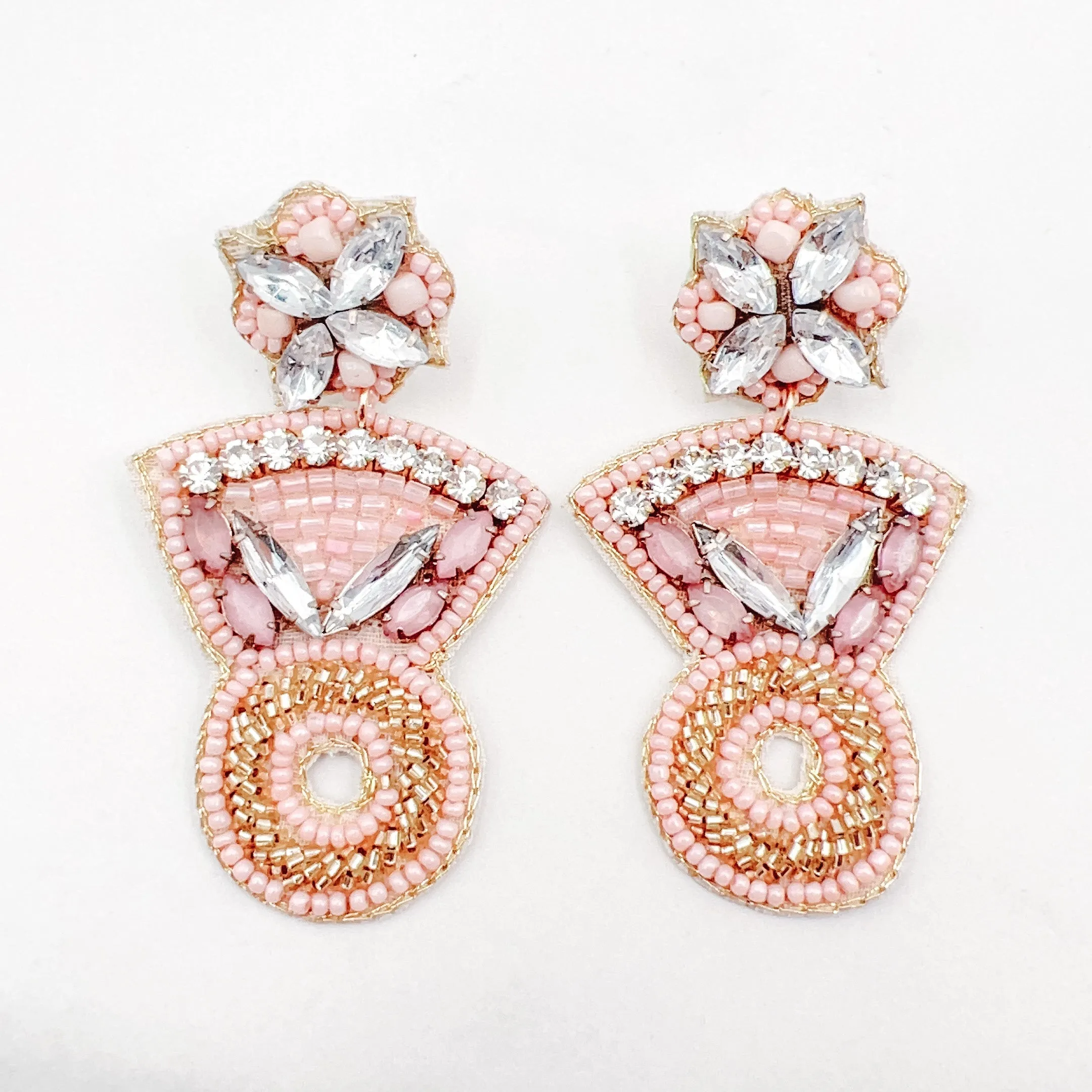 With This Ring Pink Beaded Earrings D19 sold by Buddy Love