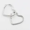 Sweetheart Hoop Silver Rhinestone Earrings sold by Buddy Love