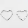 Sweetheart Hoop Silver Rhinestone Earrings sold by Buddy Love