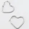 Sweetheart Hoop Silver Rhinestone Earrings sold by Buddy Love