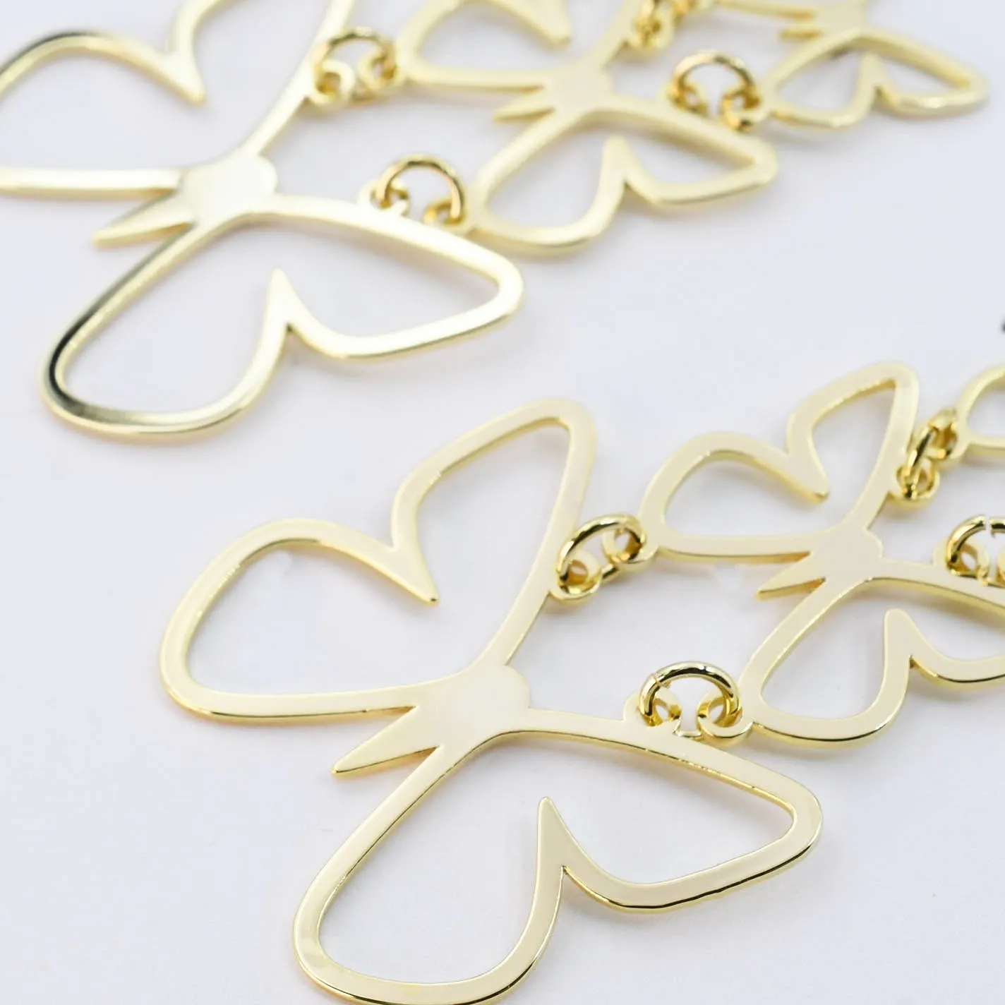 Triple Butterfly Gold Earrings sold by Buddy Love product image thumbnail 2