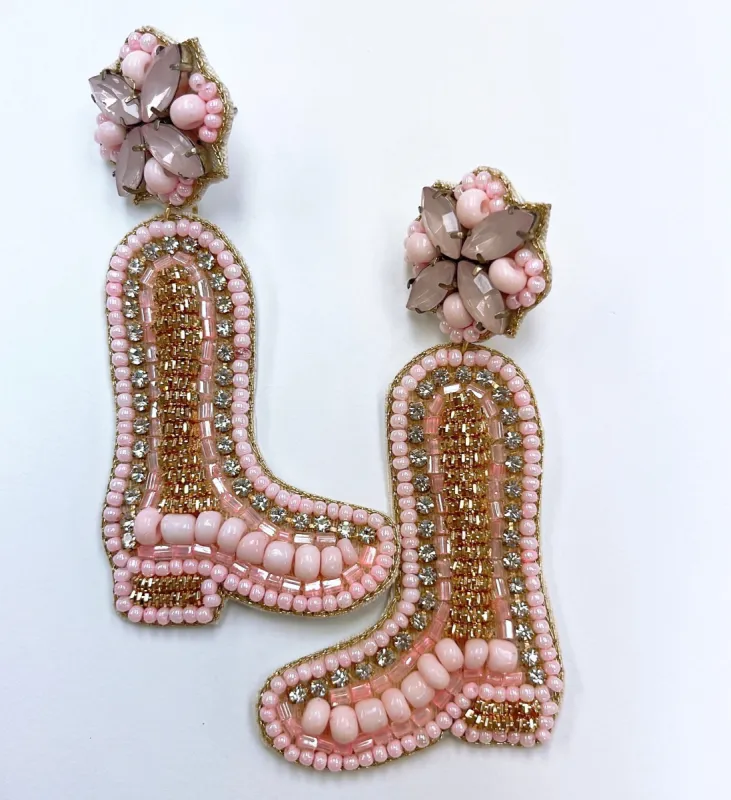 Riding Pink Boots Earrings sold by Buddy Love