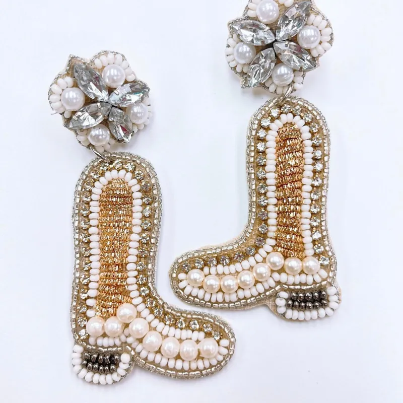 Riding White Earrings sold by Buddy Love