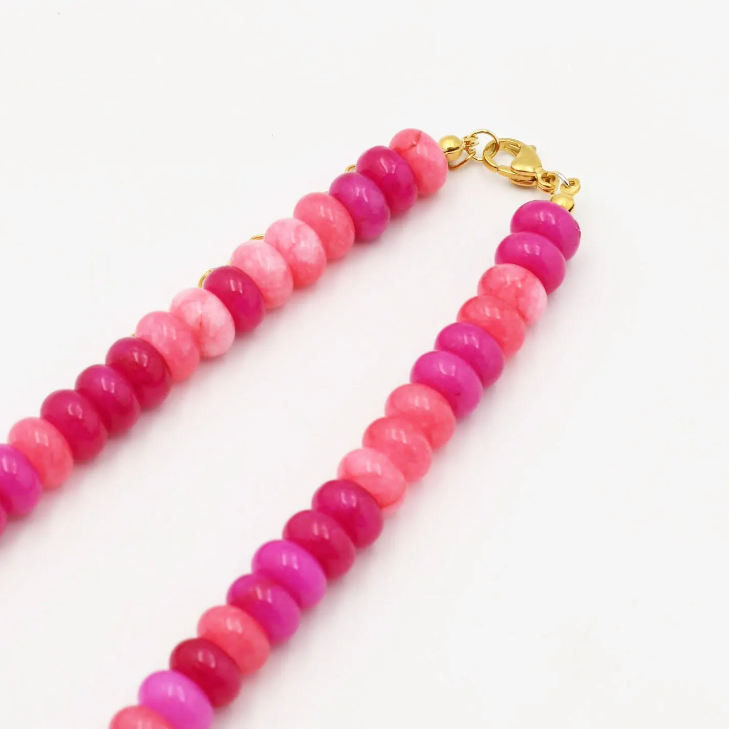 Pink Agate Gemstone Necklace sold by Buddy Love