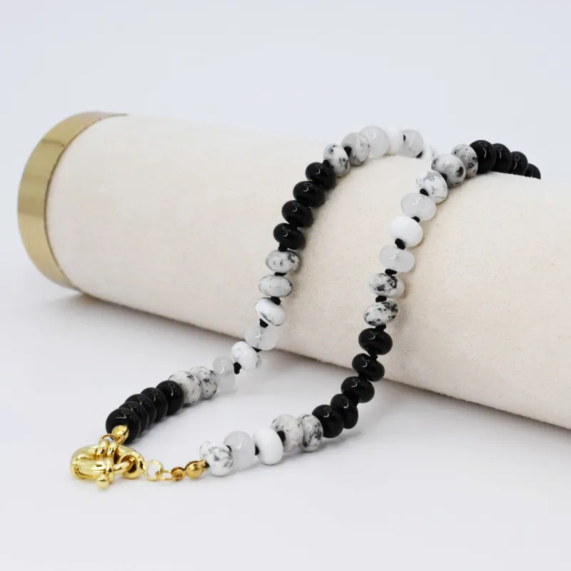 Brooke Black and White Gemstone Necklace sold by Buddy Love