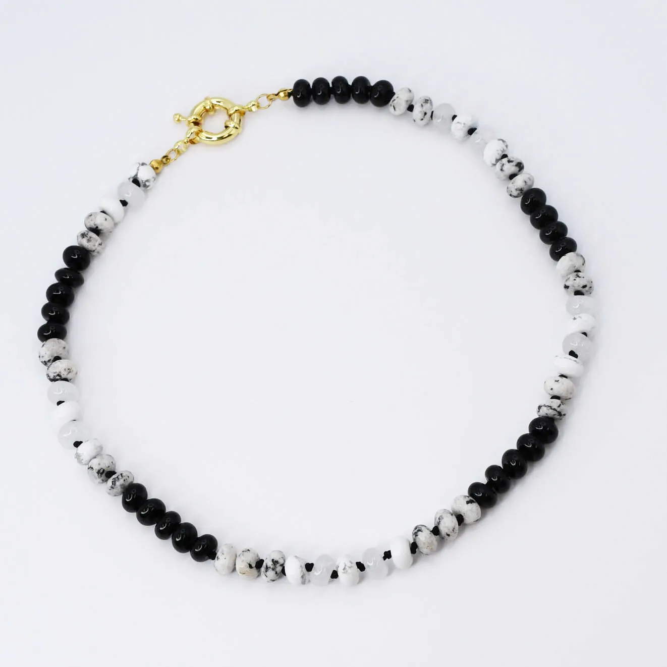 Brooke Black and White Gemstone Necklace sold by Buddy Love product image thumbnail 2