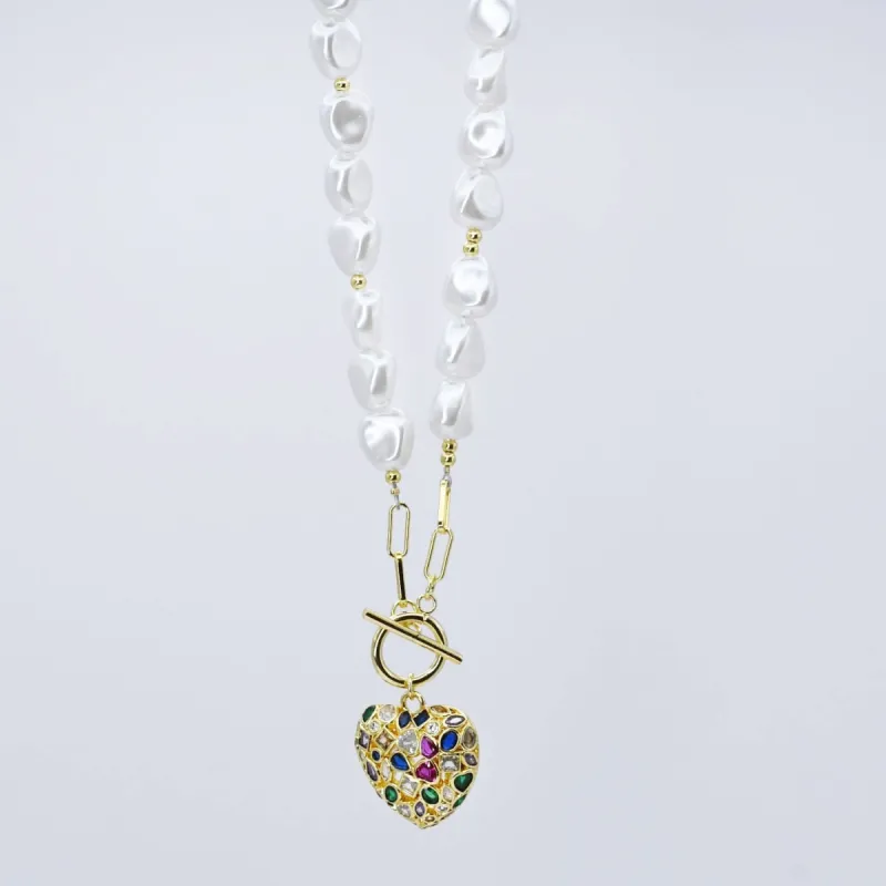 Radiant Pearl Heart Necklace sold by Buddy Love