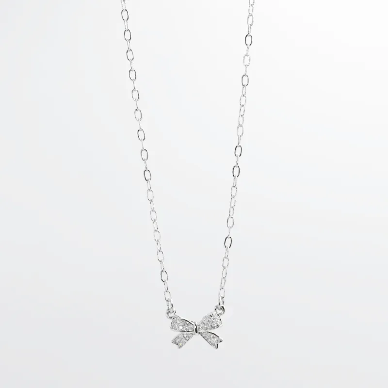 Sweet Bow Silver Necklace sold by Buddy Love