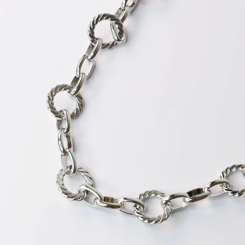 Silver Circle Chain Link Necklace sold by Buddy Love