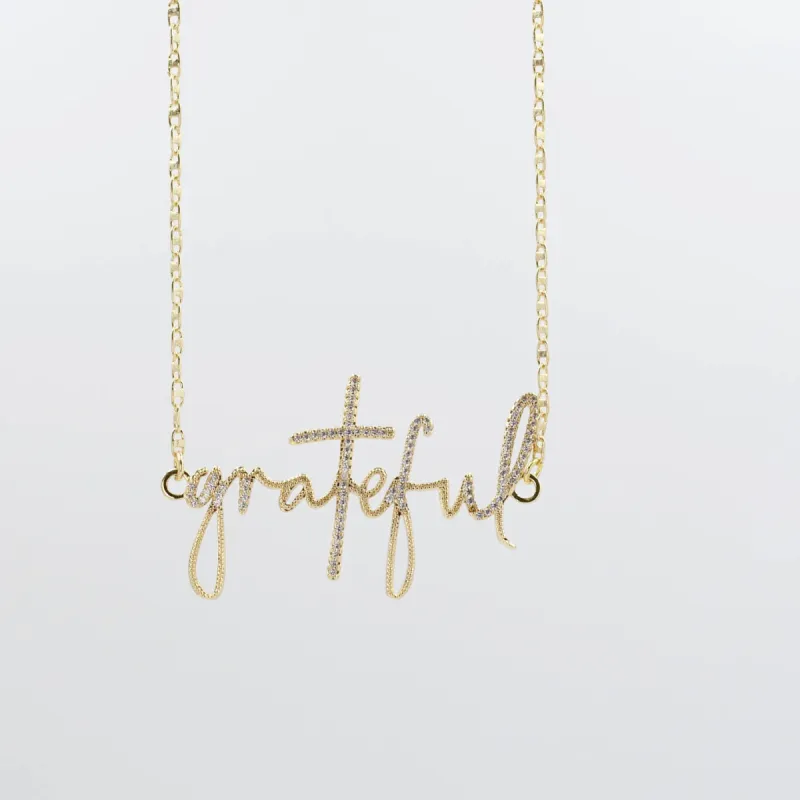 Grateful Necklace Gold sold by Buddy Love