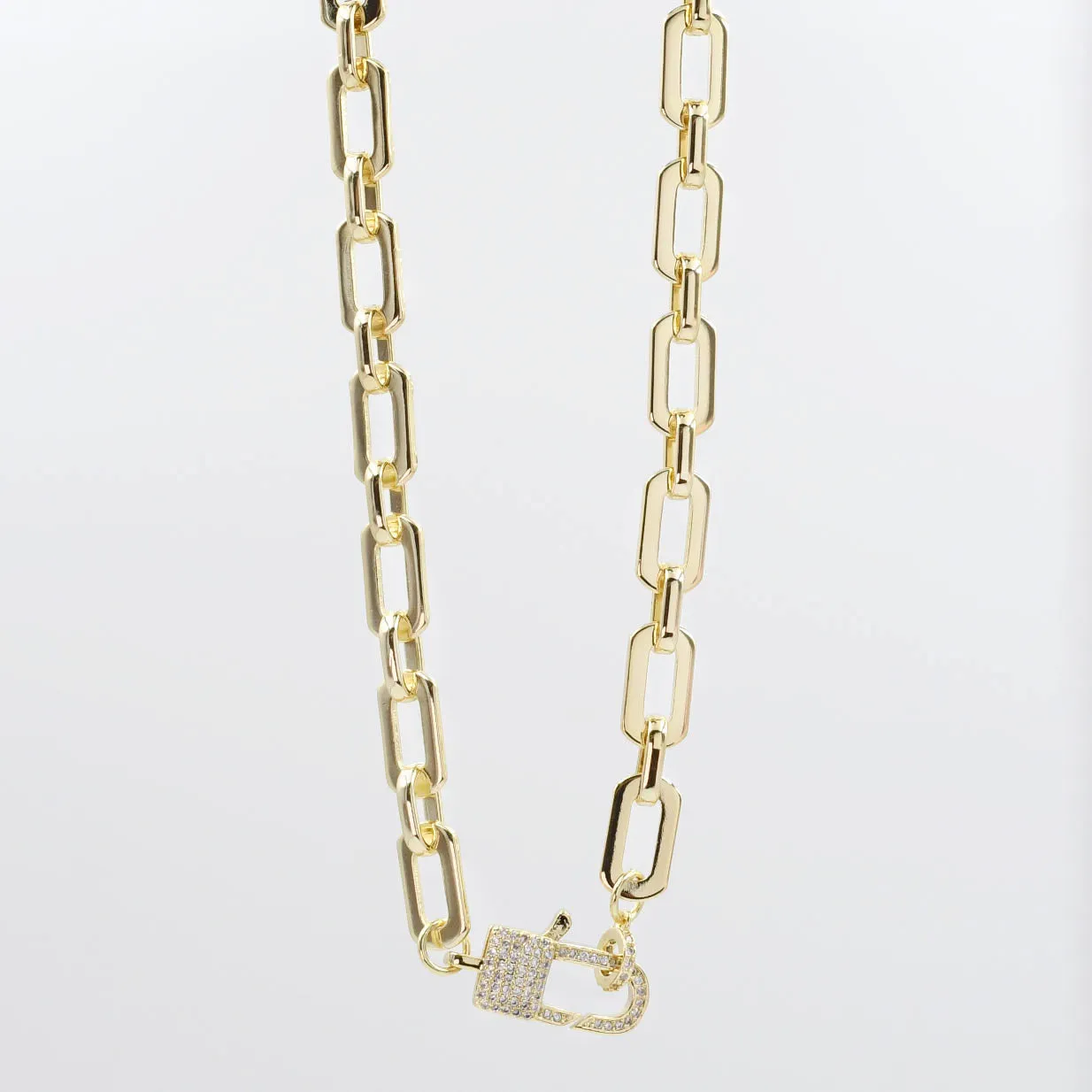 Lock Crystal Gold Necklace sold by Buddy Love product image thumbnail 2