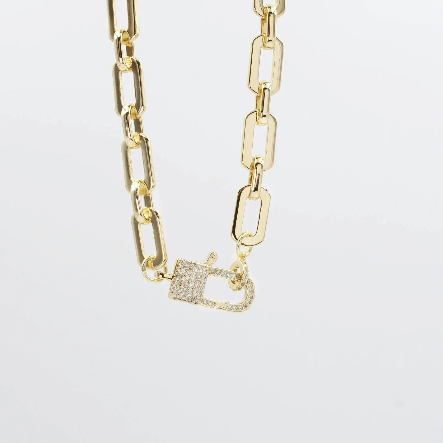 Lock Crystal Gold Necklace sold by Buddy Love