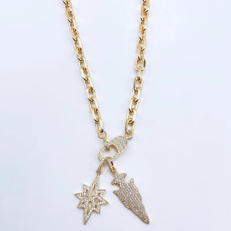Arrow Starburst Gold Necklace sold by Buddy Love