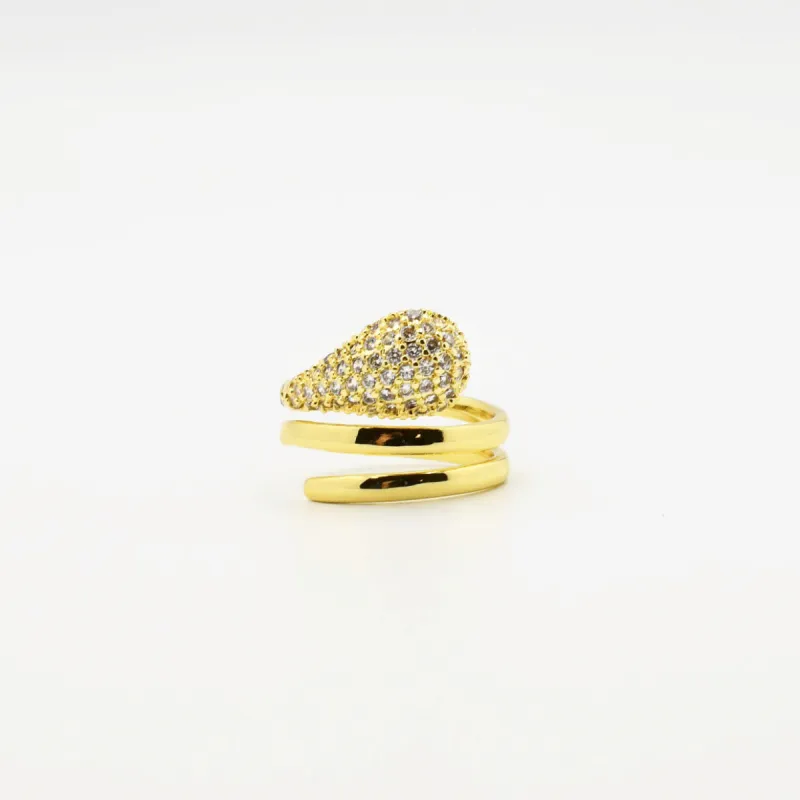 Gold Twisted Teardrop Ring sold by Buddy Love
