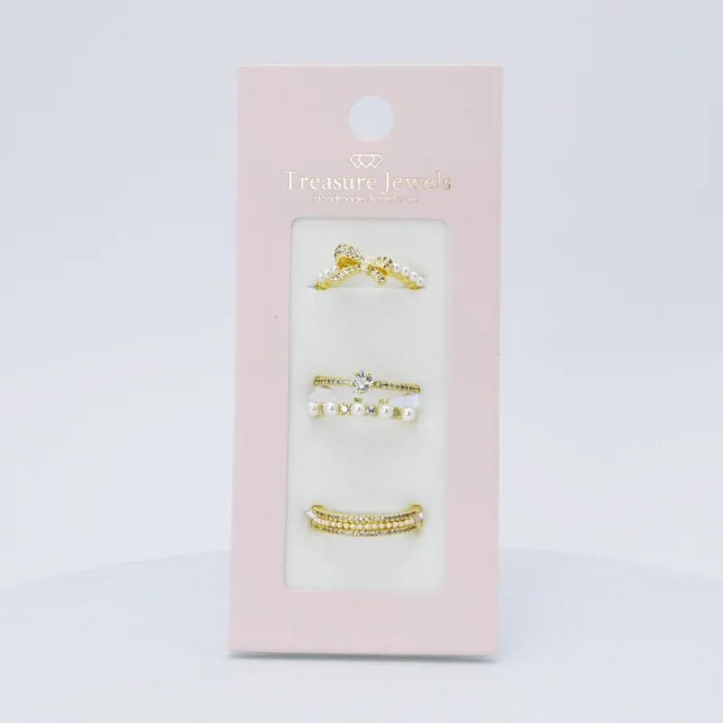 Infinity Pearls Ring Set sold by Buddy Love