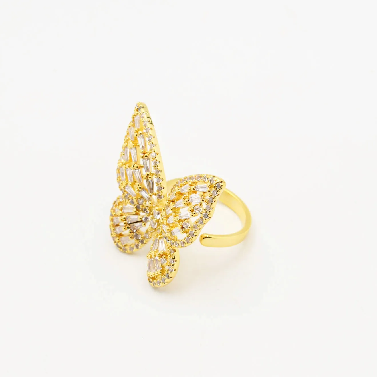 Gold Big Butterfly Crystal Ring sold by Buddy Love product image thumbnail 2