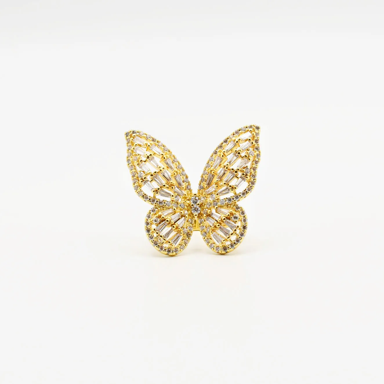 Gold Big Butterfly Crystal Ring sold by Buddy Love