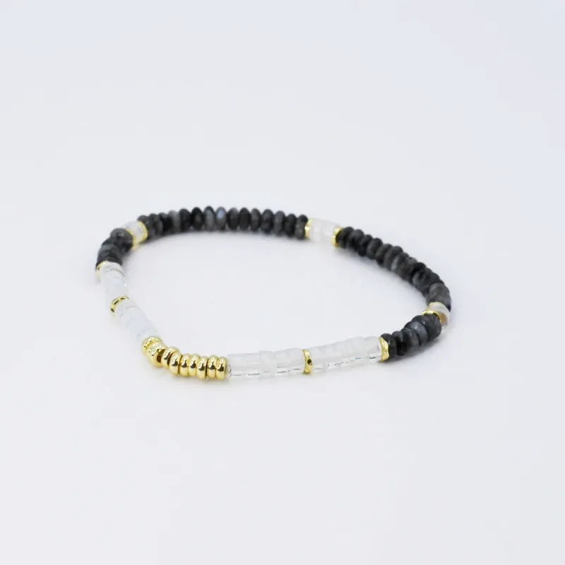 Stormy Sky Black Natural Stone Bracelet sold by Buddy Love