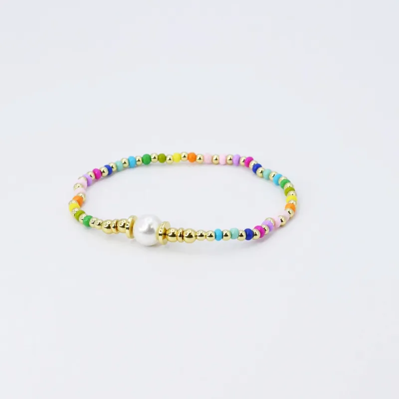 Happy Heart Beaded Bracelet with Pearl sold by Buddy Love