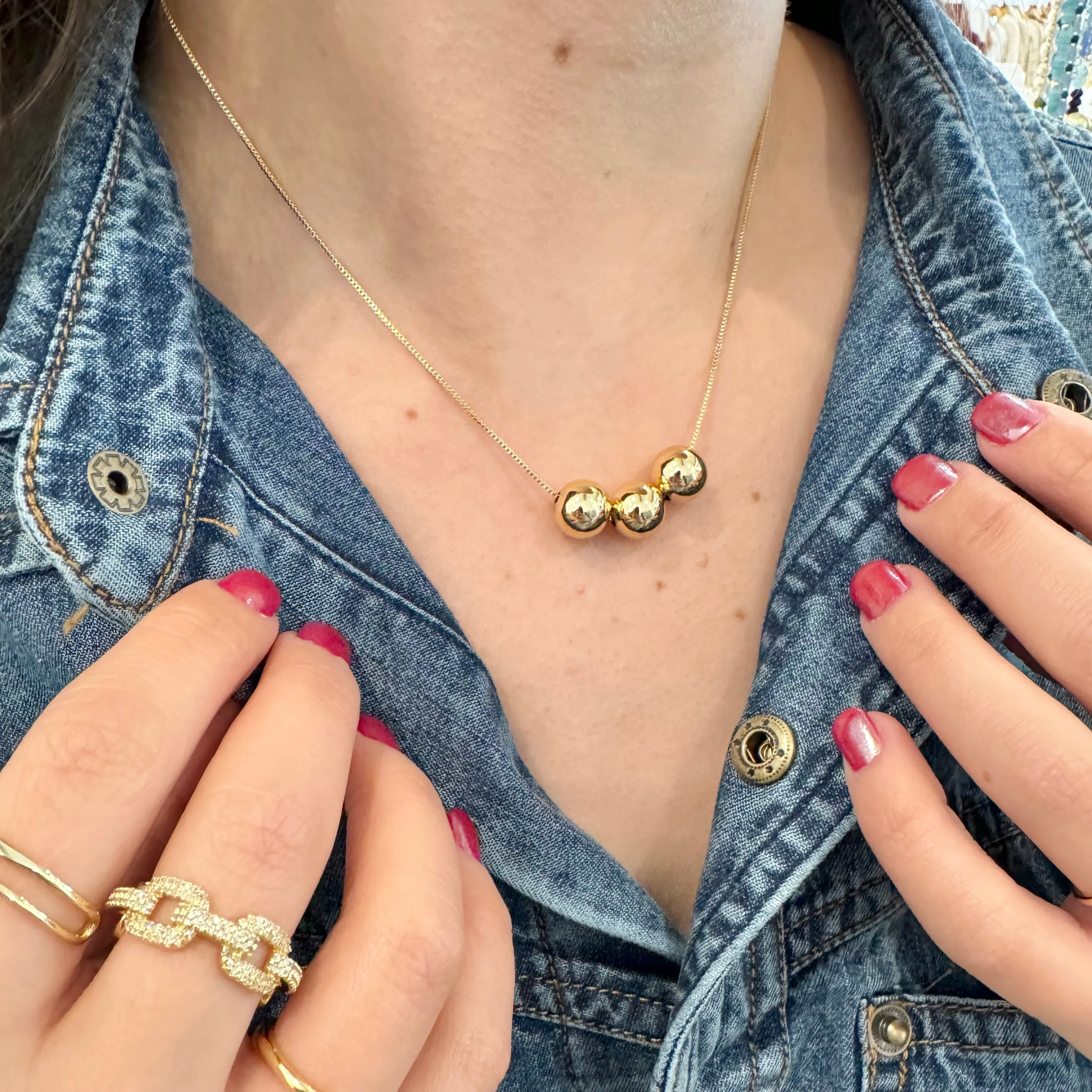 Triple Fireball Necklace sold by Buddy Love product image thumbnail 2