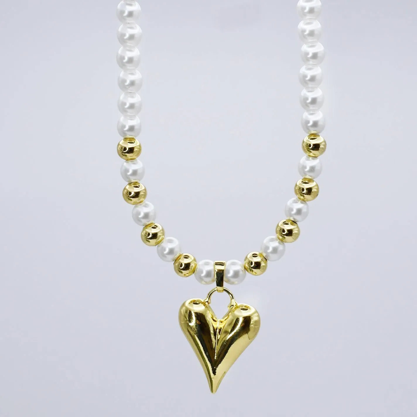 Pearly Teardrop Heart Necklace sold by Buddy Love