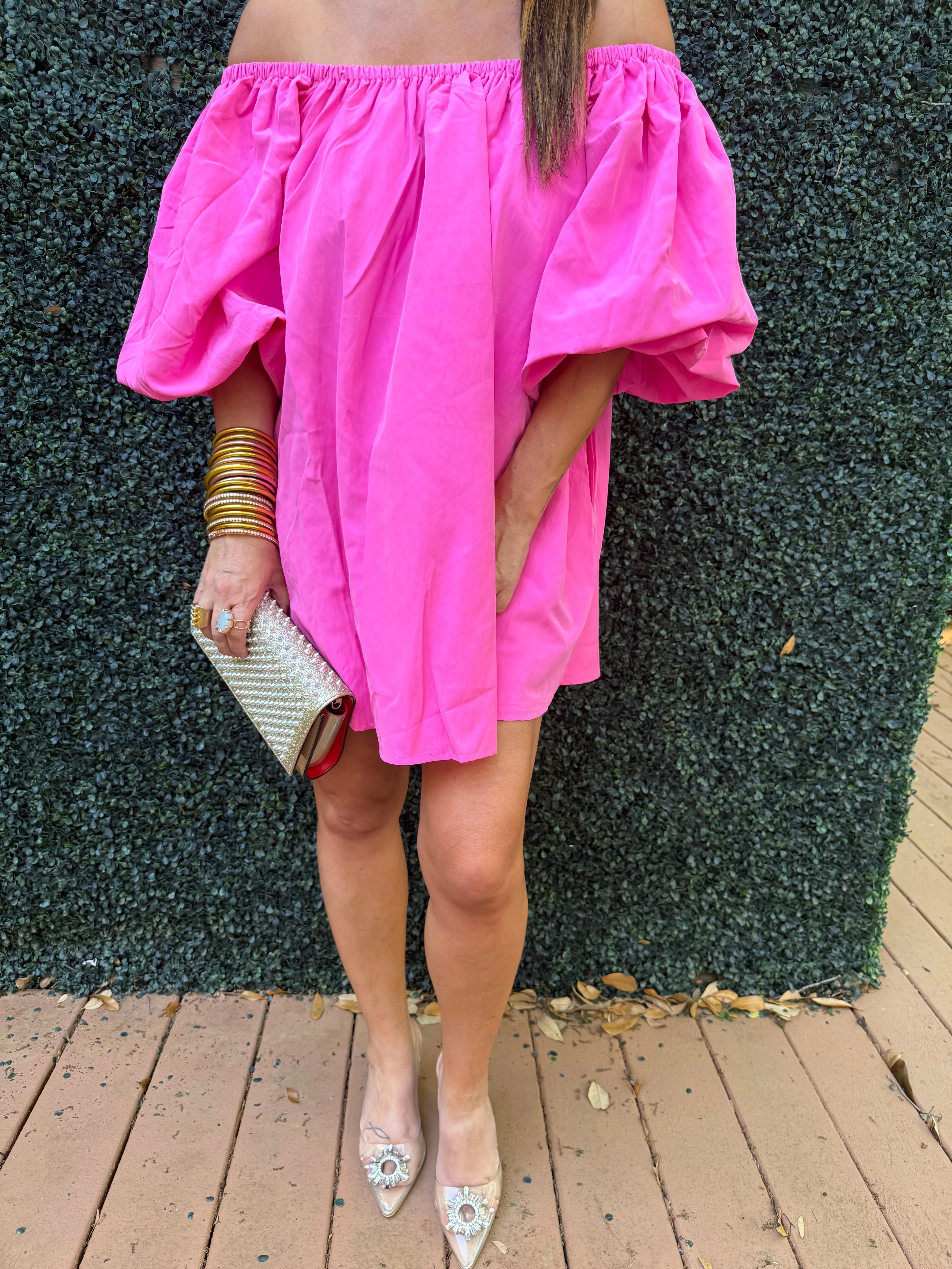 Claire Puff Sleeve Off-The-Shoulder Mini Dress sold by Buddy Love product image thumbnail 3