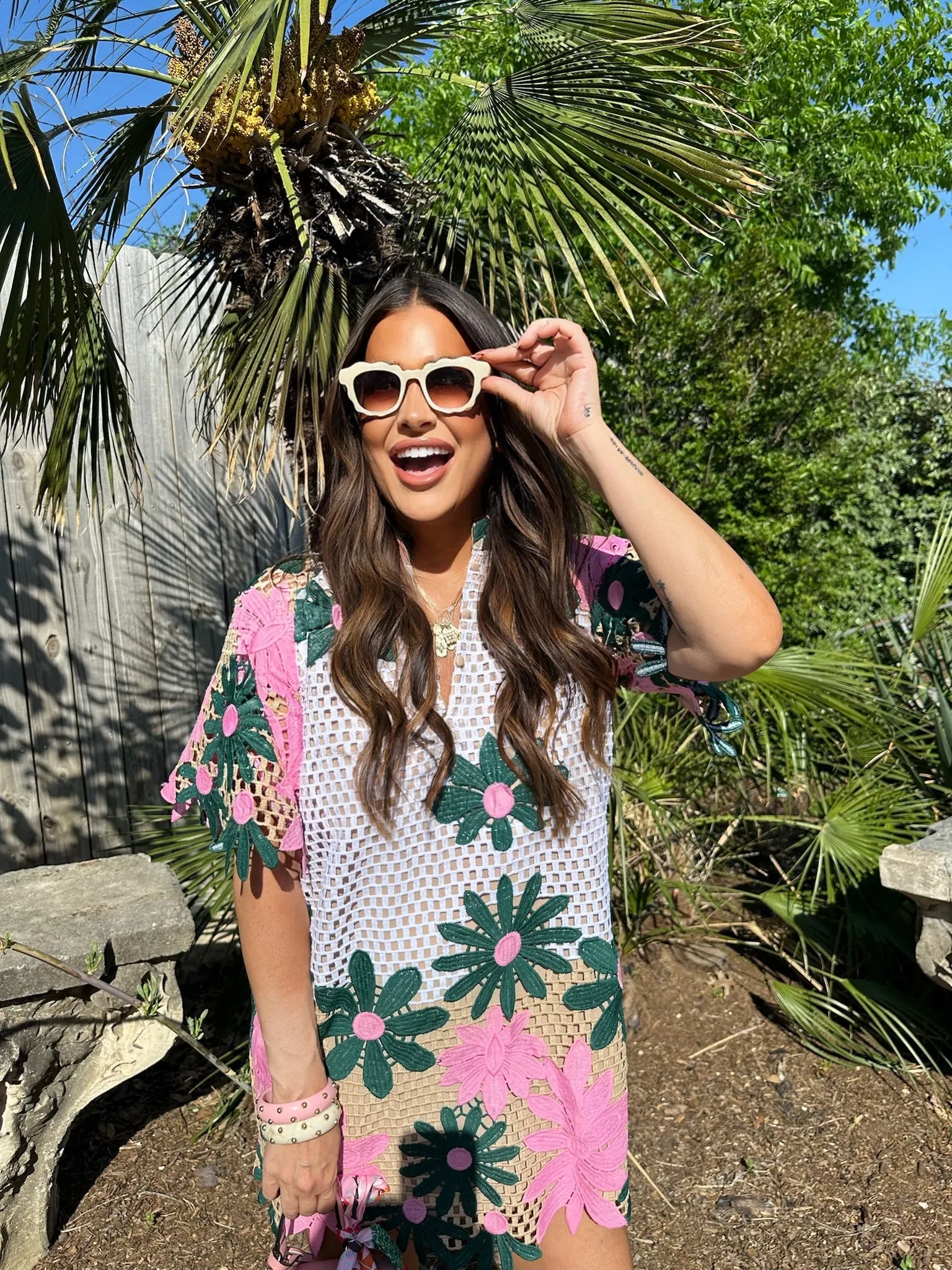 Lulu Short Sleeve Mini Caftan - Pink Lady sold by Buddy Love product image thumbnail 3